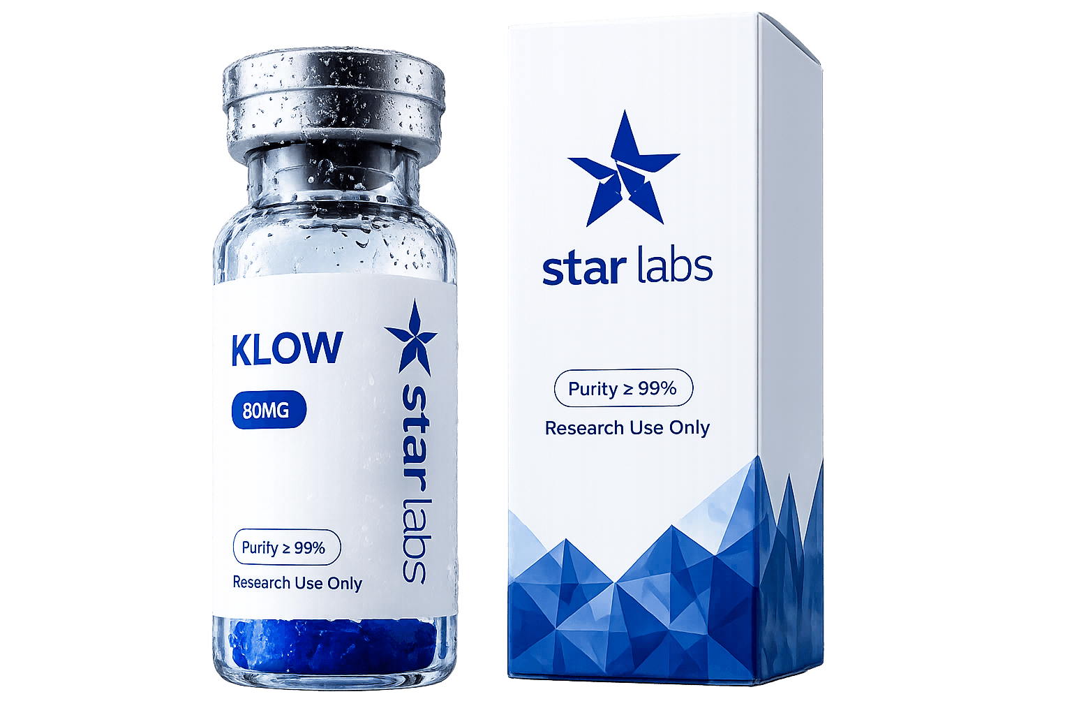 Star Labs KLOW vial with outer packaging